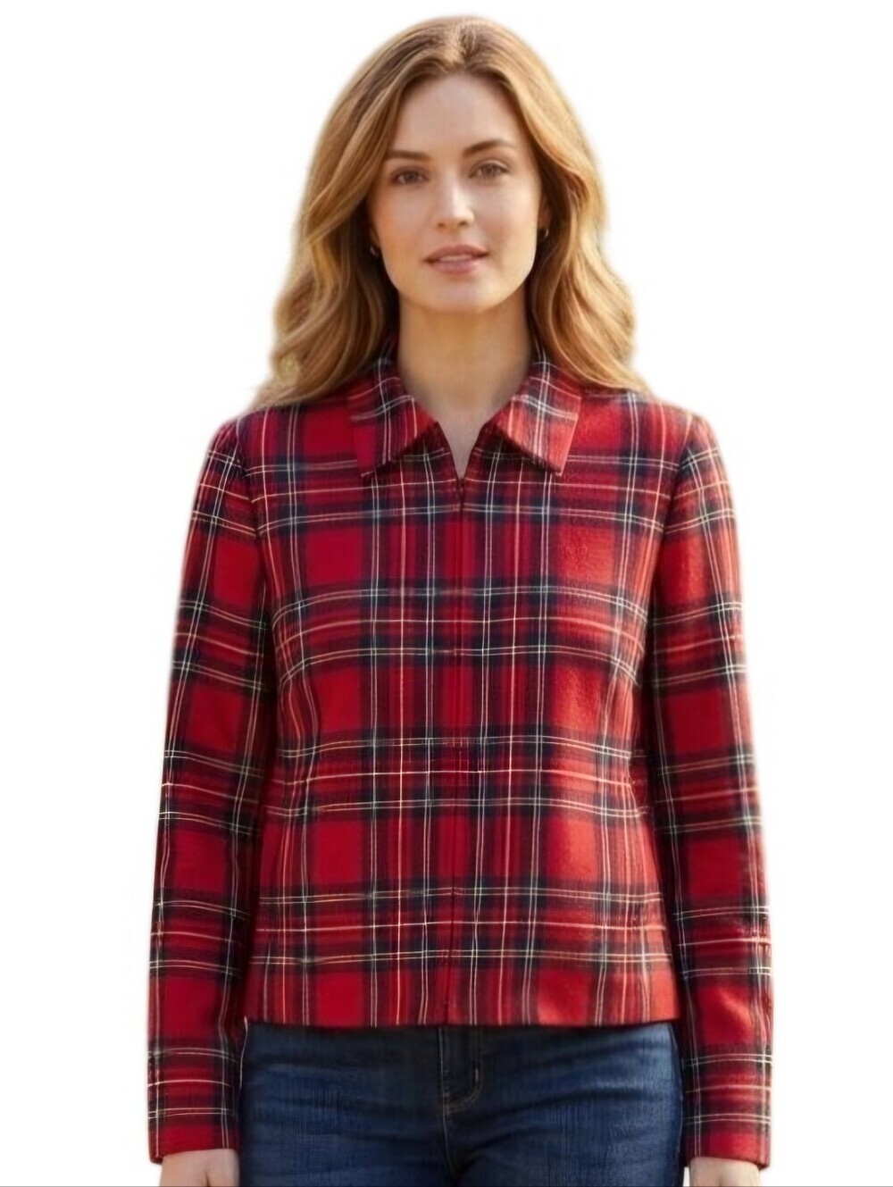 Pendleton Vintage Virgin Wool Plaid Full Zip Jacket Size 8
